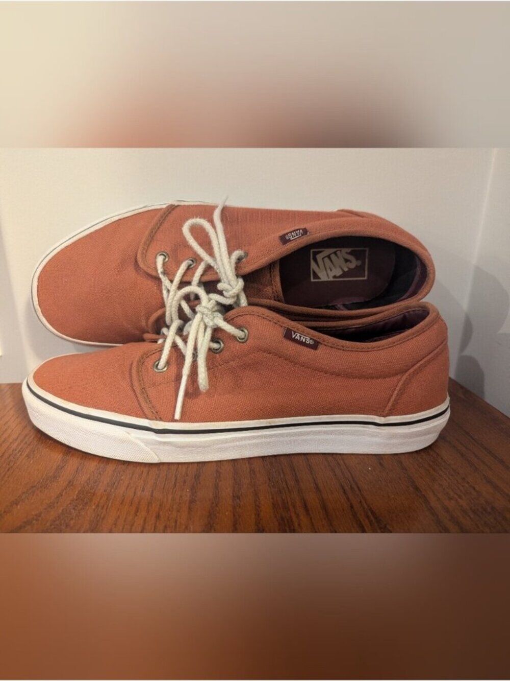 Vans Men’s Cognac Canvas Low Top Sneakers Size 10.5 - Picture 4 of 13